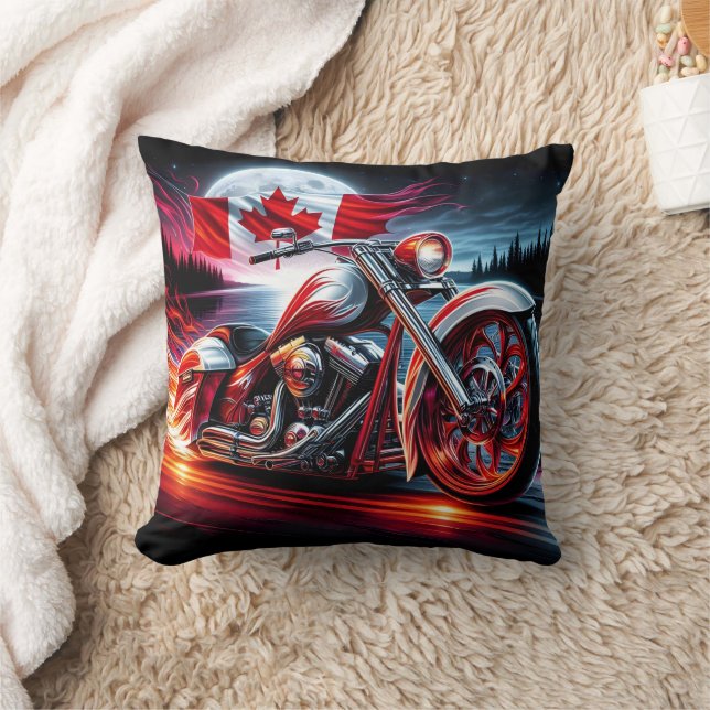 Coussin Vélo majestueux sous le ciel nocturne canadien (Couverture)