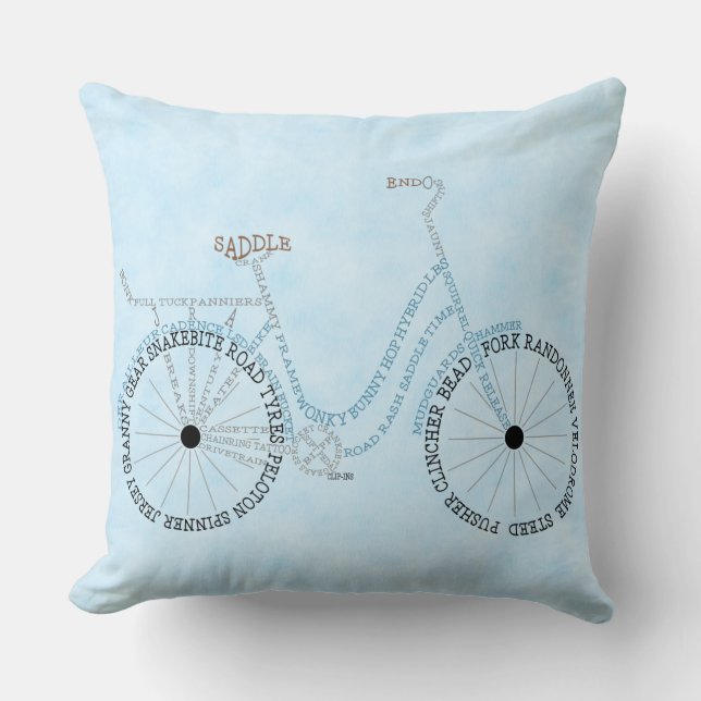 Coussin Vélo Vélo Vélo Vélo Vélo Mot d'art (Recto)