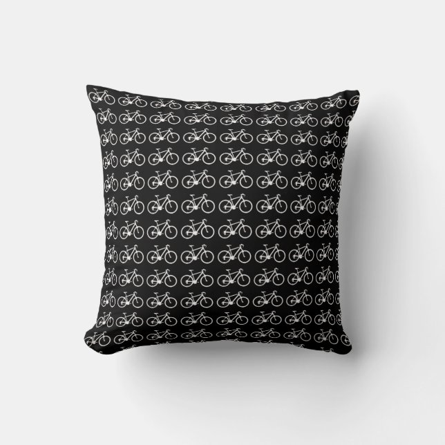 Coussin Vélos noir et blanc (Recto)