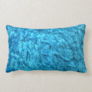Coussin velu bleu