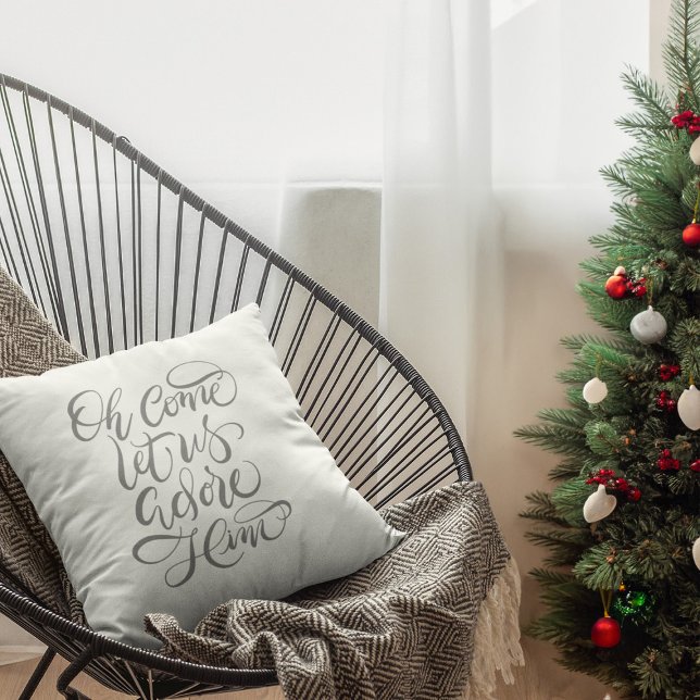 Coussin Venez Adore-Lui La Main Calligraphiée (Créateur téléchargé)