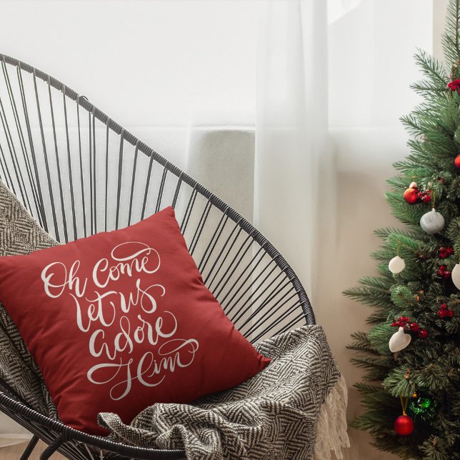 Coussin Venez Adore-Lui La Main Calligraphiée (Créateur téléchargé)