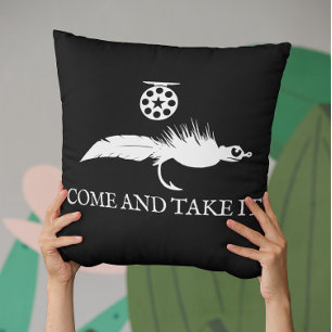 Coussin Venez et prenez-le Pêche à la mouche