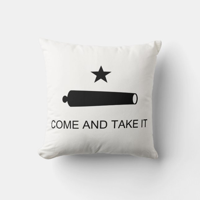 Coussin Venez il falloir la bataille de drapeau du Texas (Recto)