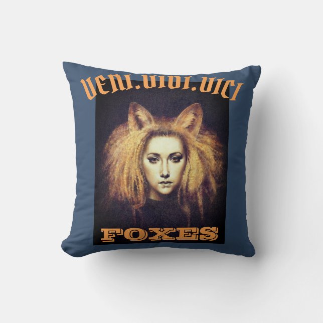 Coussin Veni Vidi Vici Renards Fox Girl Throw (Recto)