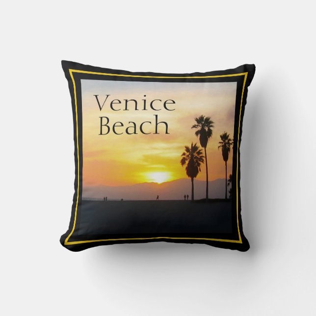 Coussin Venice Beach California Sunset Souvenir Jeter Pill (Recto)