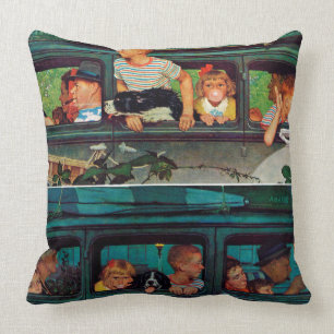 Coussin Venir et partir par Norman Rockwell
