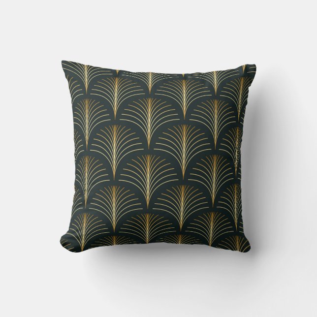 Coussin ventilateur de répétition art déco à style vintage (Recto)