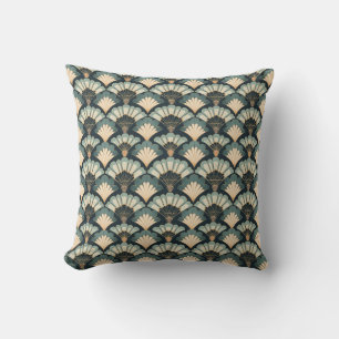 Coussin Ventilateur Turquoise et beige d'inspiration japon