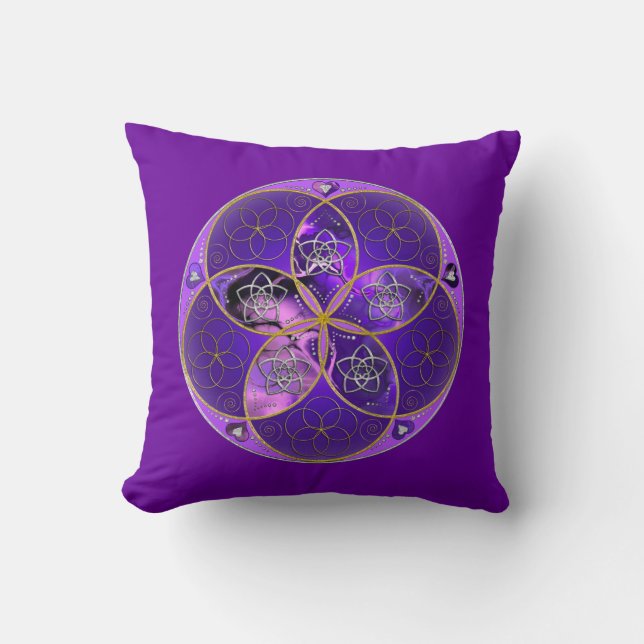 Coussin Vénus Fleur de l'amour finART rose violet (Recto)