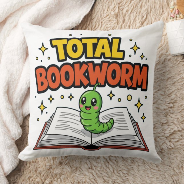 Coussin Ver de livre total (Couverture)