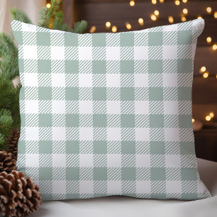 Coussin Véranda Verte Plaid Buffalo Check