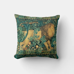Coussin VERDURE, ANIMAUX FORESTIERS LION Floral