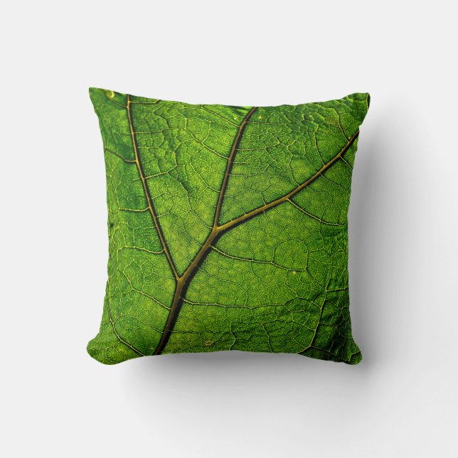 Coussin Verdure des veines feuilles de papillon (Recto)