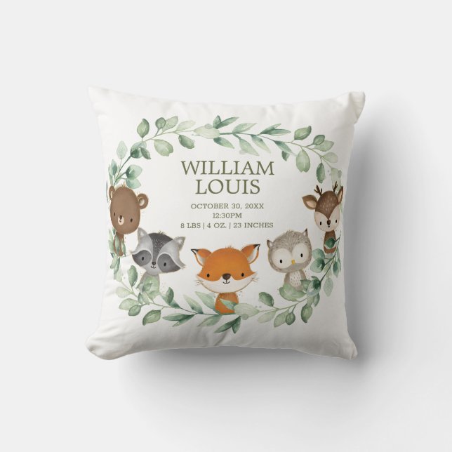 Coussin Verdure moderne Boy Birmingham Stats Boy Nursery (Recto)