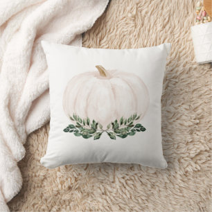 Coussin Verdure Rustique Automne Citrouille Aquarelle