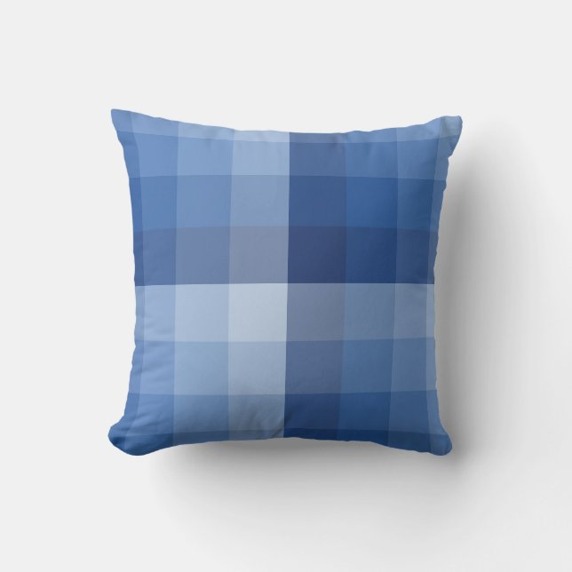 Coussin Vérificateur d'ombre Blocs Denim à Indigo (Recto)