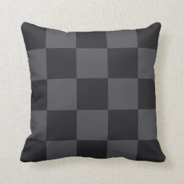 Coussin Vérificateurs Gras Gris Noir Géométrique Moderne