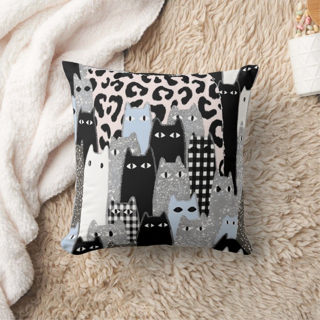 Coussin Vérification élégante à carreaux & à gingham motif (Couverture)