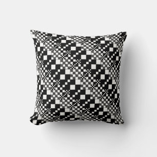 Coussin Vérifié, Chèques - noir et blanc