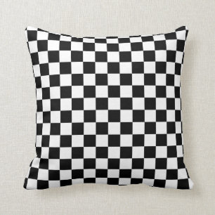 Coussin Vérifier noir blanc À damiers Motif tableau de bor