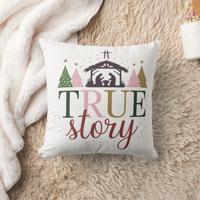 Coussin Véritable histoire Bible de Noël Verse (Couverture)