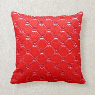 Coussin Véritable rembourrage en cuir rouge.