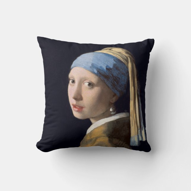 Coussin Vermeer Girl avec oreille perle (Recto)