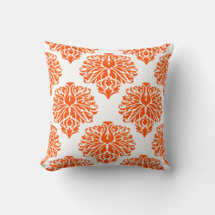 Coussin Vermillion Elegant Damask