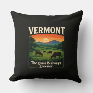 Coussin Vermont L'herbe est toujours plus verte Drôle Sarc
