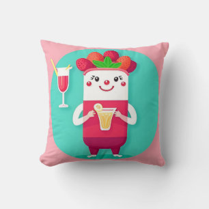 Coussin Verre à Jus Sourire Mignon avec des Couleurs Vives