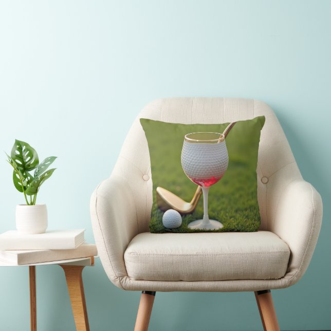 Coussin Verre À Vins À Balle De Golf Avec Putter Or (Chaise)