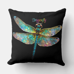 Coussin Verre Coloré Libellule