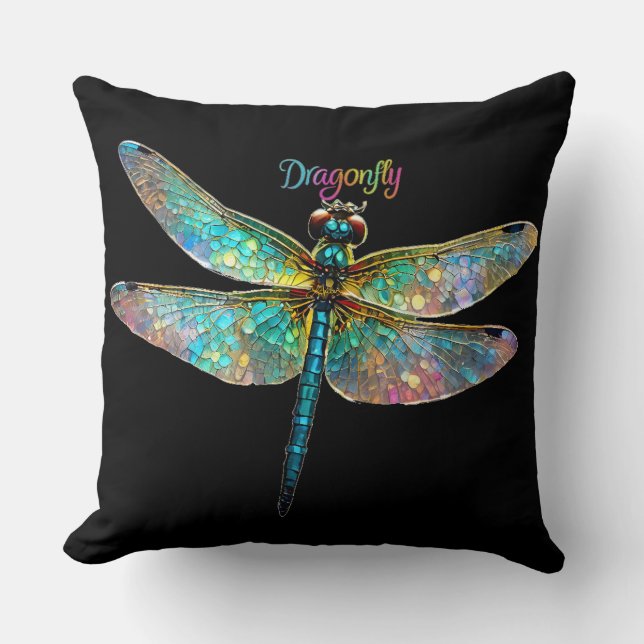 Coussin Verre Coloré Libellule (Recto)