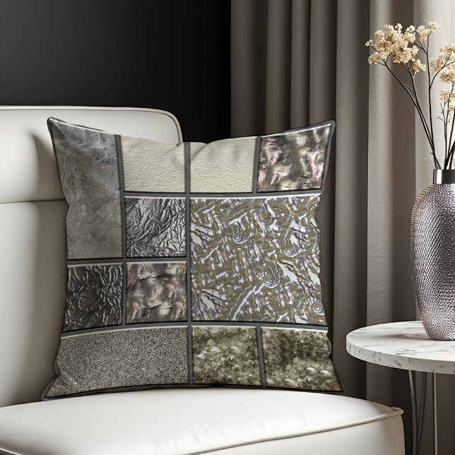Coussin Verre, coque et métal de luxe géométrique (Créateur téléchargé)
