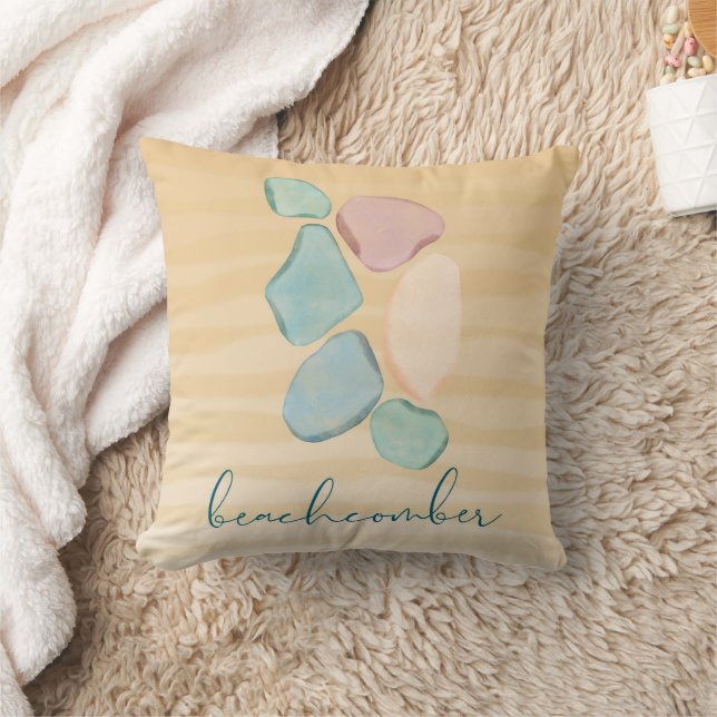 Coussin Verre de mer de ramasseur de plage (Couverture)