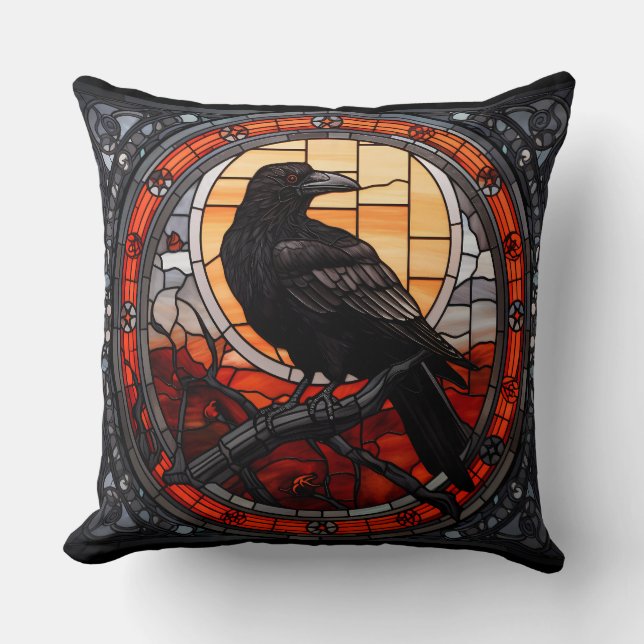 Coussin Verre Éffrayant Raven (Recto)