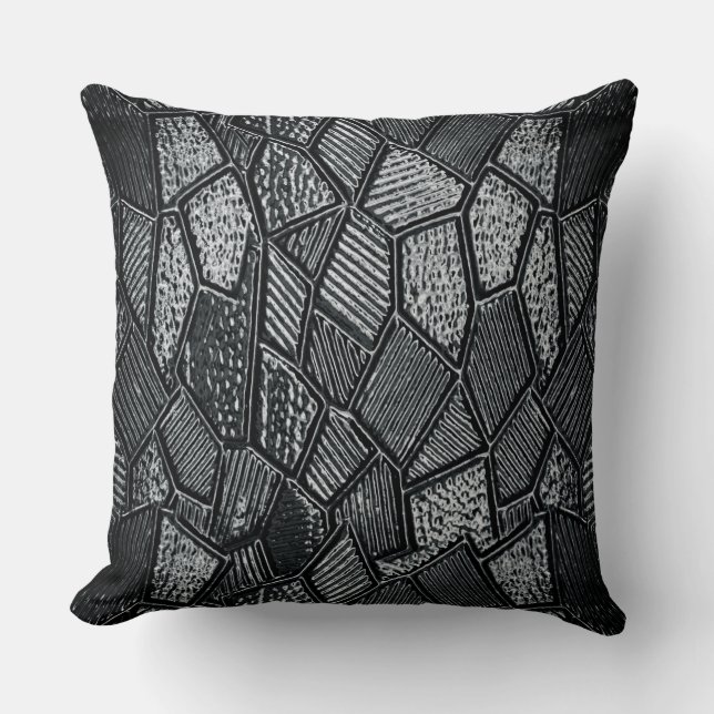 Coussin Verre en mosaïque gris foncé (Recto)