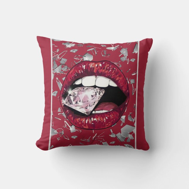 Coussin Verre et diamants brisés rouges Lancer l'oreiller (Recto)