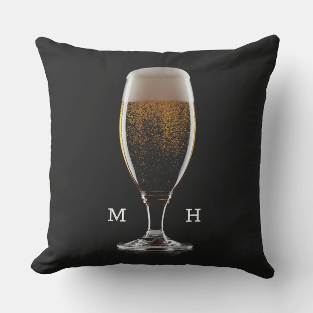 Coussin Verre Monogramme personnalisé de bière (Recto)