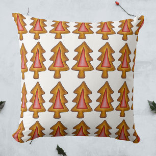 Coussin Verre Rouge Noël Arbre Cookie Holiday
