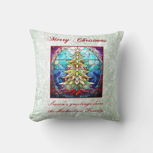 Coussin Verre verni brillant Arbre de Noël Parties scintil (Recto)