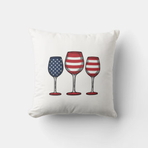 Coussin Verres à vin patriotiques dessin de t-shirt vector