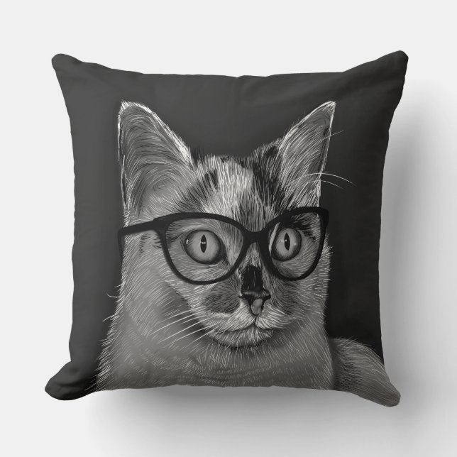 Coussin Verres de port de chat (Recto)