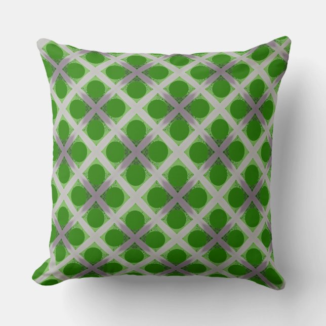 Coussin Verrouillage de grille grise de feuille de trèfle  (Recto)