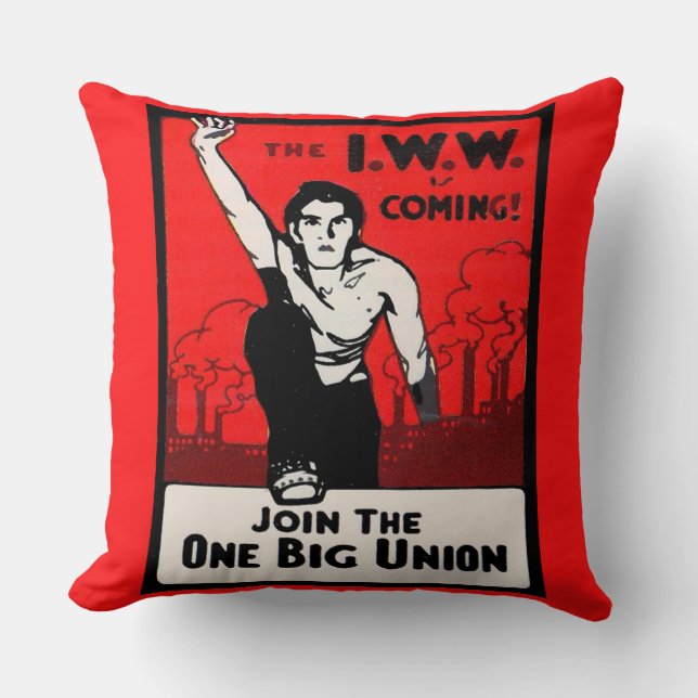 Coussin Vers 1905, IWW arrive (Recto)