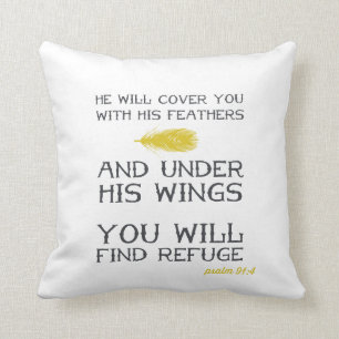 Coussin Vers inspiré de bible du 91:4 % pipe% de psaume