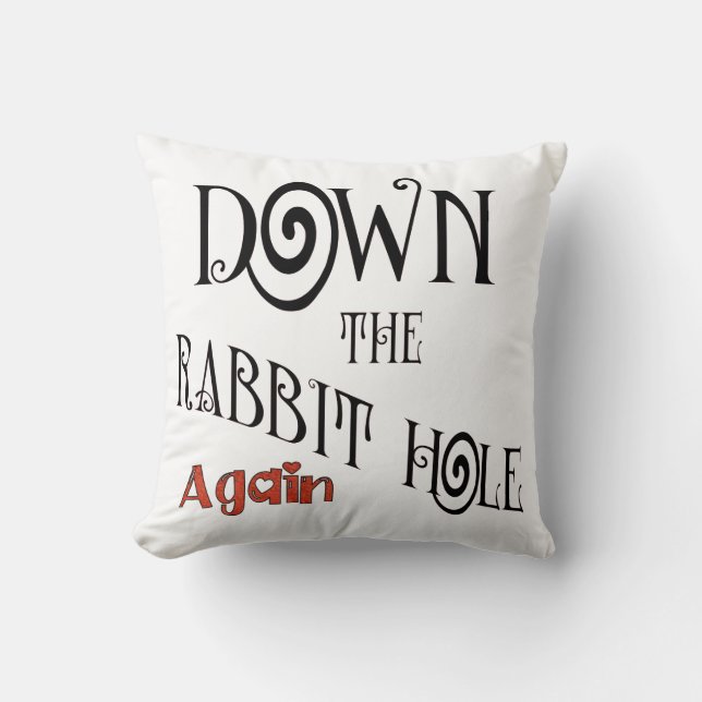 Coussin Vers le bas du trou de lapin (Recto)