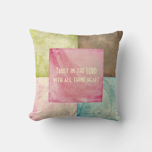Coussin Verse de la Bible confiance dans le Seigneur Jetez (Recto)