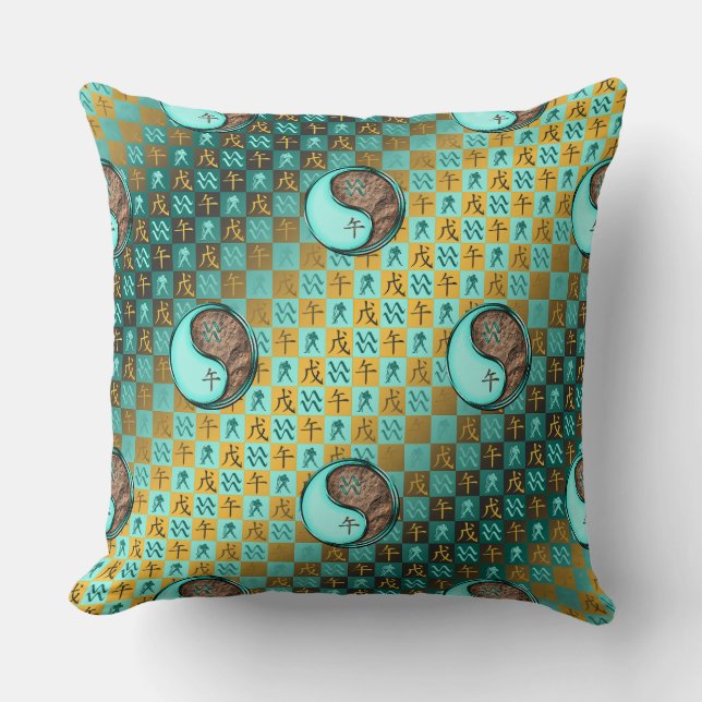Coussin Verseau & Cheval de Terre (Recto)